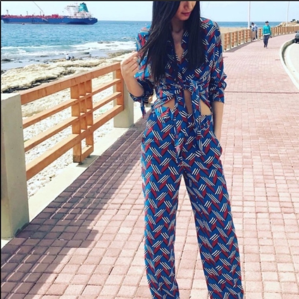 ZARA Geometric Print Pants